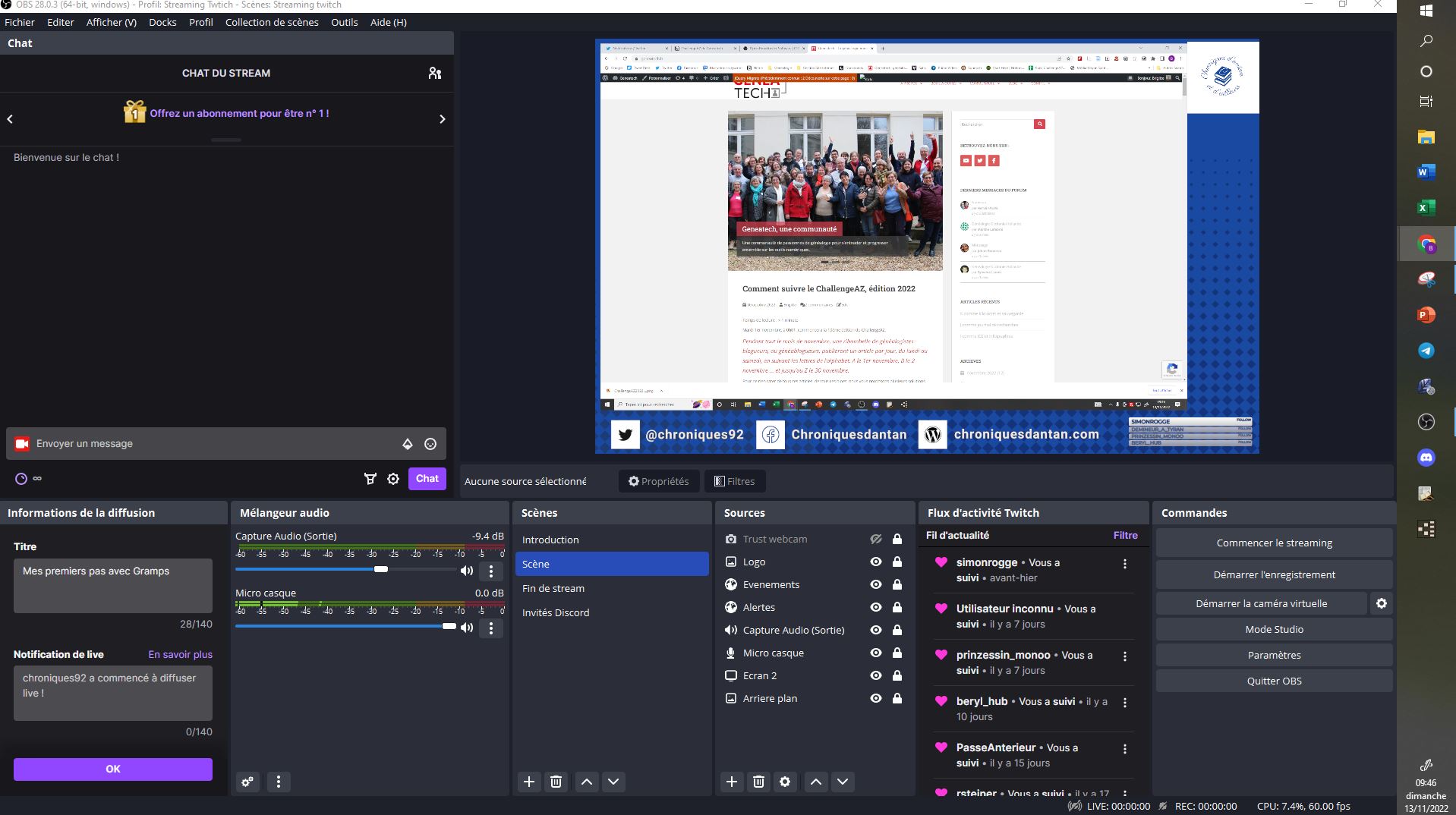 O comme OBS Studio - Geneatech